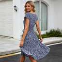 Dresses for Women Casual Summer Tshirt Dresses Short Sleeve Pleated Fashion Beach Vacation Sundresses (M)