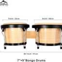 EASTROCK Bongo Drums 7 and 9 Set for Adults Beginners Professionals Tunable Wood and Metal Drum Percussion Instruments with Tuning Wrench(7+9 Bongos)