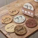 Queekay Trivets Set of 6, 7" Trivets for Hot Dishes Housewarming Gifts New Home, Pots and Pans Farmhouse Trivet Set with Holder Heat Resistant Mat Countertop Protectors for Home Kitchen(Brown)