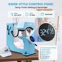 AKEYDIY Auto Hat Heat Press Machine for Caps with 3pcs Interchangeable Platens 3-in-1 Automatic Cap Press w/Knob-Style Digital Controller & Auto Open & Release, Heat Transfer Printing for Caps