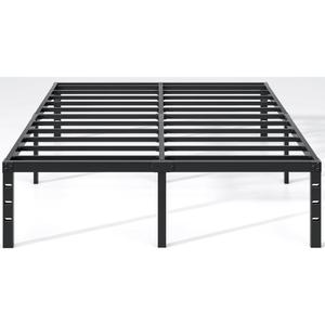 Metal Bed Frame,Full Size Bed Frame with Storage Space,Heavy Duty Sturdy Mattress Foundation,Easy Assembly,No Box Spring Needed, Black,12 Inch, Full