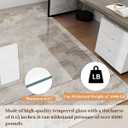 [Tempered Glass] 36" x 46" Glass Chair Mat, Heavy Duty Hard Floor Mat with Round Corner and Polished Edge, Office Chair Mat for Carpet Office Home Hardwood Floor Desk