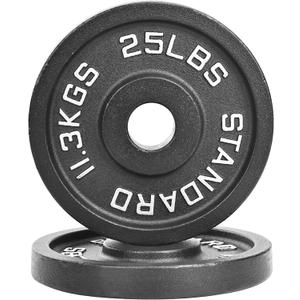 Fitvids Olympic 2-Inch Cast Iron Plate Weight Plate for Strength Training and Weightlifting, Vintage Style, Alloy Steel,25LB Pair