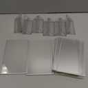 Clear Acrylic Sign Holder 4X6 with Silver Borders Display Stand, Double Sided Acrylic Picture Frames Plastic Sign Holder for Wedding Table Numbers Menu Holder (6 Pack)