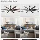 ZMISHIBO 80 Inch Ceiling Fan No Light with Remote Control, 8 Blades Quiet DC Reversible Motor, 6-Speed, Timer, Black Finish, Indoor Outdoor Ceiling Fans for Patios, Living Room, Garage
