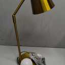 Anxingtools LED Desk Lamp with Dual USB Charging Ports, 100% Metal, 270 Swivel Arms, Soft White Light (3000K), Bedside Reading Lamp, Home Office Lamp(Golden)