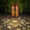 Cardinal Solar Lanterns Outdoor Waterproof Garden Decor, Christmas Cardinal Birthday Gifts for Women Mom Grandma,Hanging Metal Solar Lanterns LED Decoration(01-Red Bird)