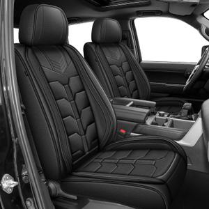 IKABEVEM for Toyota Tundra Seat Covers 2022-2025 2026 Crewmax Double Cab SR5 Limited Platinum TRD Pro Truck Pickup Car Seat Covers(Full Set/Blackline)