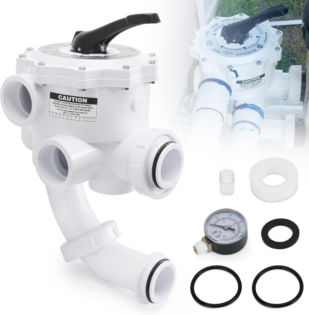 261152 2-Inch Threaded Multiport Valve for FNS, FNS Plus, Nautilus, Nautilus Plus Pool and Spa D.E. Filter Replacement Part Rebuid Kit, 7.5" Centerline SM2-PP2 SM-20-2 (261152)