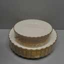 Lullaby 60PCS Ivory Scalloped Plastic Plates with Gold Rim, Disposable Elegant Plates Include 30pcs Dinner Plate 10.25", 30pcs Plastic Dessert Plate 7.5", Perfect for Wedding and Party