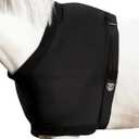 Harrison Howard Horse Care Blankets Shoulder Guard Anti-Rub Shoulder Protector for Horses, Lightweight Stretch Nylon Shoulder Cover with Fleece Padding, Prevents Blanket Rubbing, Black, M