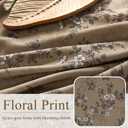 StangH Vintage Floral Curtains French Country Linen Texture Light Filtering Printed Drapes Victorian Decor for Living Room/Bedroom/Dining Room, W52 x L84, Khaki, 2 Panels
