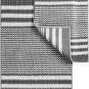 Bathroom Rugs Set 2 Piece, Extra Soft and Absorbent Fluffy Striped Chenille Bath Mat Rug Set, Non Slip Bathroom Floor Mat, Machine Washable (24" x 35" Plus 16" x 24", Dark Gray)