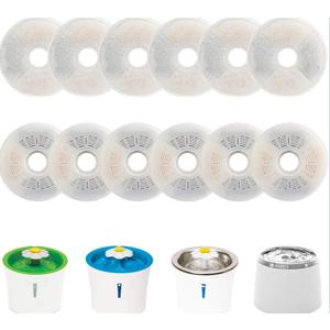 8 Pack Cat Water Fountain Filters for Catit, Triple Action Replacement Filters for Catit Flower Fountain and Catit Stainless Steel Fountain
