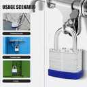 THIRARD Heavy-Duty Padlock  Laminated Steel, Double Locking, Adjustable Hardened Shackle  Maximum Security for Gym Lockers, Fences & Toolboxes  Weather-Resistant, Durable Design, 2 Keys Included (65mm, 2.56")