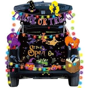 Halloween Trunk or Treat Car Stickers Decorations Kit for SUV Outdoor Halloween witch Decor for Garage Truck Outside Archway Door Patio Supplies. (witch)