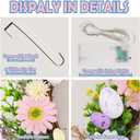18 Inch Light up Easter Spring Wreath Artificial Flower Wreath with A Hook Colorful Eggs Berries Bow Knot for Front Door Easter Summer Farmhouse Wall Home Window Decor