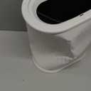 1.8 Gallon Press Top Small Garbage Can with Lid, White Stainless Steel Garbage Can, Removable Inner Garbage, Includes 60 Garbage Bags, Slim Narrow Space Saving for Bathroom, Bedroom