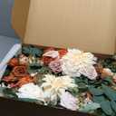 Ling's moment Fall Artificial Wedding Arch Flowers Kit Pack of 4, 2pcs Hanging Flower Arrangement 2pcs Drapes Ceremony Rose Arbor Backdrop Brunt Orange Terracotta Floral Party Autumn Outdoor Decor