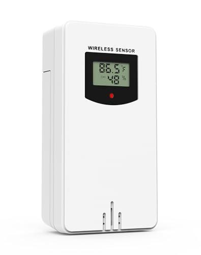 Remote Sensor Wireless for Weather Station Indoor Outdoor, Temperature & Humidity Gauge for Other Same Series, Battery Powered
