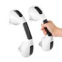 TONORA Suction Grab Bar with Safety Indicator for Bathtub Shower Bathroom, Heavy Duty Handrail Removable Reusable for Elderly disabled and Kids, Anti-Slip Grip, No Drilling Tool Free, Waterproof Black