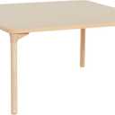 FDP Square All-Purpose Children's Activity Table (42 x 42 inch) with 22 inch Wood Legs for Grade-schoolers; Easy Clean Maple Laminate Tabletop, Great for Kid's at Home Playroom, Classroom, 14314-MPMG