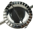 Stainless Steel Dumpling Maker, X-Large 5" Goya Empanada Press Mold, Ravioli Mould Crimper, Wraper Dough Cutter - for Pie Ravioli Chinese Dumpling Pastry, with long Handle (XL 5" Dia)