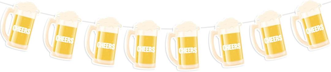 Pre-Strung - Beer Banner, Happy Beer Birthday Decorations For Men, Funny Beer Party Decor Sign, Wedding Anniversary Bachelor Party Decorations