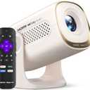 Miroir Roku TV Smart Projector with WiFi and Bluetooth, 150 ANSI, Dolby Audio, 270° Rotatable Stand, Auto Keystone & Zoom — Portable Mini Outdoor Movie Projector with Roku Streaming Built-in