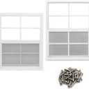 NeatiEase 2 Pack Shed Window, 24" x 36" Flush Mount Window with Tempered Glass and Fiberglass Screen for Shed, Chicken Coop, Playhouse, Household, Garage (White)