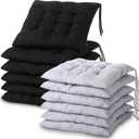Geetery 12 Pcs Floor Pillows Bulk Seating Cushions for Floor Chair 15.7'' Large Meditation Cushion for Yoga Living Room Tatami Bedroom Balcony Office (Black Grey,Square)