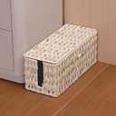 Cable Management Box,Boho Decorative Handwoven  Slots Cord Organizer Hider Box with Lid for TV Wires, Computer, Router, USB Hub and Under Desk Power Strip