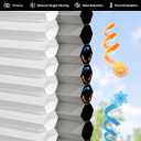 LazBlinds No Drill Cordless Cellular Shades, 38" W x 64" H,Dove Grey