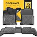 KYX Floor Mats for 2018-2023 Tacoma Double Cab, All Weather Car Floor Mats Front & 2nd Row with High Walls, Custom Automotive Floor Mats Liners TPE Black