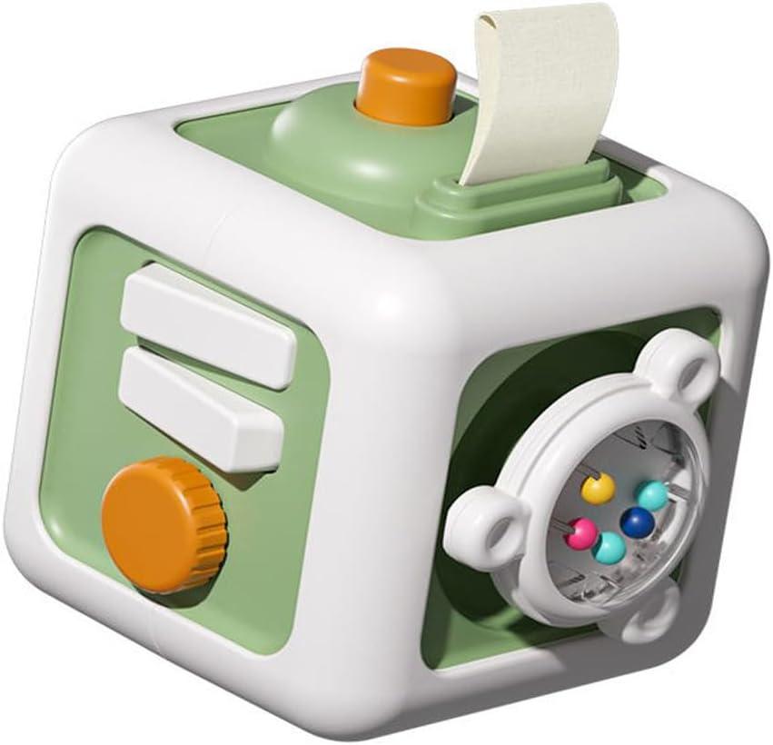 Busy Cube Toys for 1 Year Old Boy Girl, Travel Sensory for Toddlers 1-3 Year Old, Montessori Toys for 1+ Year Old(Green)