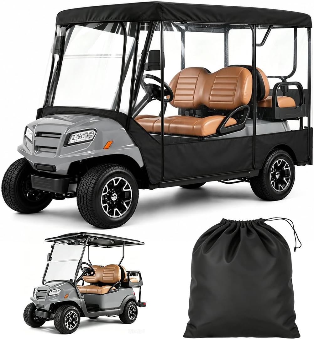 Golf Cart Covers 4 Passenger for Club Car & EZGO Roof 88" Roll-Up Doors