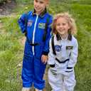 Aoiviss Astronaut Costume for Kids, Space Costume Space Suit for Boys Girls NASA Astronaut Cosplay Role Play Dress Up (Blue, 9-10/150)