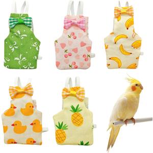 Bird Diaper, 5pcs Bird Diapers with Waterproof Inner Cute Style Pigeon Pants Chicken Diapers for Indoor Chickens Duck Parakeet Cockatiel Mini Macaw Budgie Canary Monk Parakeet Lory (M)