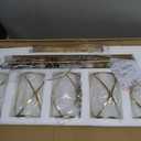5-Light Brushed Gold Bathroom Light Fixtures Over Mirror, 38" UL-Listed Modern Wall Sconce Lights with Milk White Frosted Glass and Metal Cage for Bath, Hardwire E26, CH9176BGW-5W, 5-Light, 38.5" L