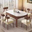 Genina Dining Chair Covers Set of 4, Waterproof PU Leather Dining Seat Covers Stretch Wipeable Dining Room Seat Cover Kitchen Chair Slipcover Protector(Rear-Covered Design, Cream)