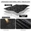 Smiry Rectangle Table Cloth, Waterproof Heavy Duty Vinyl Tablecloths, Wipeable Washable Table Cover for Kitchen and Dining Room (Black, 60" X 84")