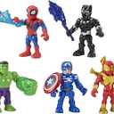 Marvel Super Hero Adventures 5-Inch Action Figure 5-Pack, Includes Captain America, Spider-Man, 5 Accessories 