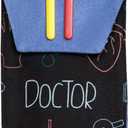 Pocket Protector for Pens and Pencils, Cute Pocket Pen Holder Organizer Pouch for Lab Coats & Mens Shirts, Cotton Pen Holder Pouch for Work (Black Blue)