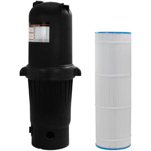 XtremepowerUS 200 sq/ft Pool Cartridge Filter for In-Ground Swimming Pool and Spa Pool Filter System for Pools Up to 72,000 Gallons, Black