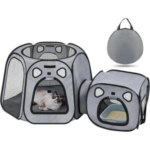 Portable Cat Playpen- Large Foldable Cat Tent for Indoor and Outdoor, Play Enclosure for Kittens and Small Dogs, Pet Houses & Condos & Cage