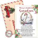 2 x Christmas Card for Grandma, Grandmother Merry Xmas Greeting Card with Envelope and Seal, Christmas Gift for Grandmother from Granddaughter, Grandson, Kids