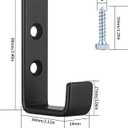 Heavy Duty Garage Hooks for Hanging, 4pcs Black Garage Storage Wall Mount J Hook Heavy Duty, J Utility Hooks for Extension Cord Tool Cable, Clothes, Keys Hook (4Pcs)
