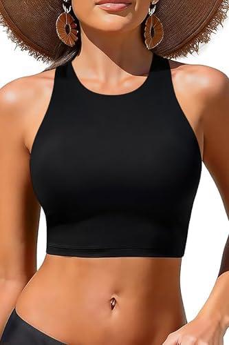 Yonique Women High Waisted Bikini Two Piece Swimsuit Crop Bathing Suits Sporty Swimwear Bikini Set, XL