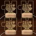 Sumind 6 Team Building Appreciation Gift for Employee Inspirational Acrylic LED Night Light Engraved Lamp Wood Base Thank You Gifts for Team Member Volunteer Coworker (Puzzle)