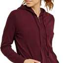 Sofra Women's Thin Cotton Zip Up Hoodie Jacket (Large, Burgundy)